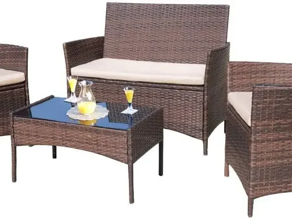 4 Pieces Outdoor Patio Furniture Sets