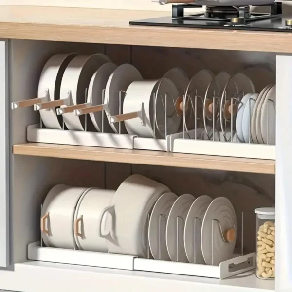 Expandable Pot Pan Organizer under Cabinet