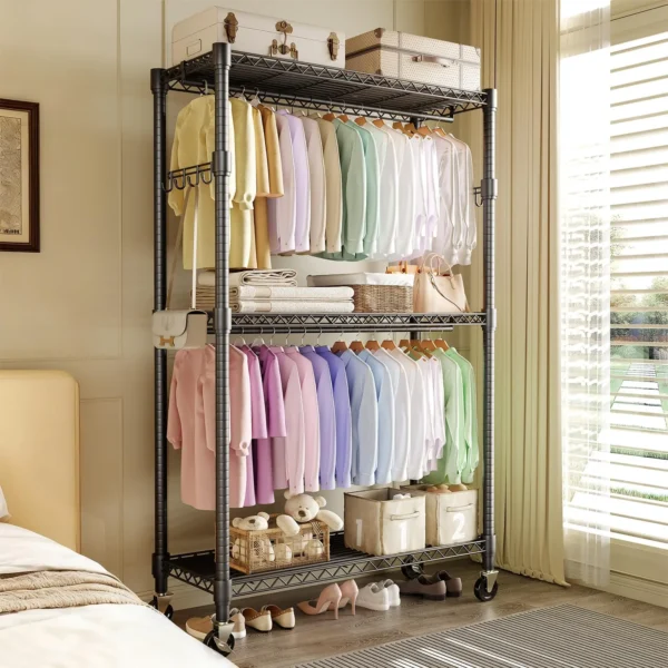 Heavy Duty Clothing Organizer With Wheels For Home