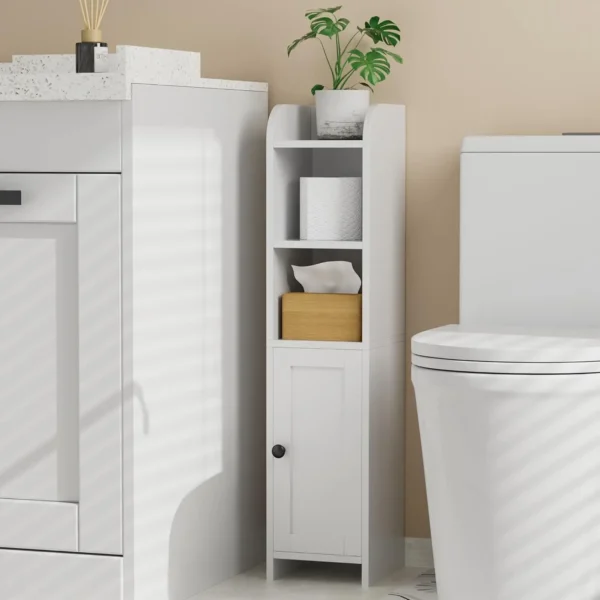 Small Bathroom Storage Cabinet with Door and Shelves