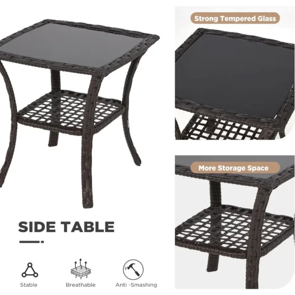 3 Piece Outdoor Swivel Chair Set