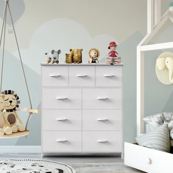 Bedroom Dresser With 9 Storage Drawers
