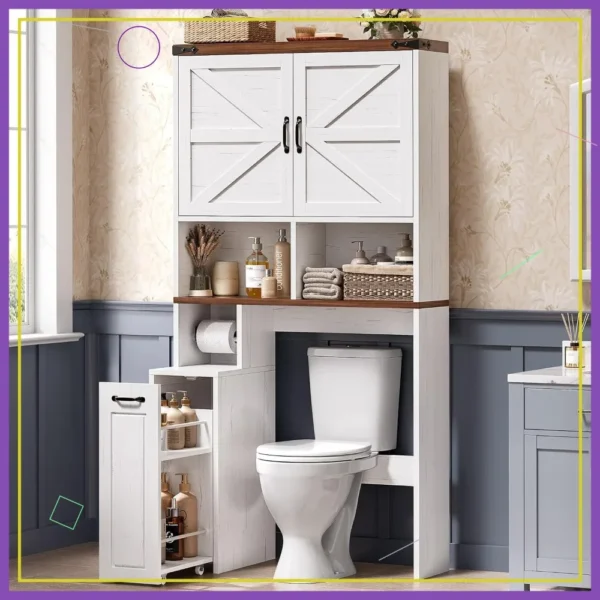 Farmhouse Over Toilet Storage Cabinet